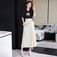 夏装2024新款新中式花边领盘扣立体衬衣搭配显瘦马面裙半身裙套装