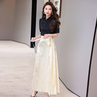 BAO现货2024夏装新款洋气减龄衬衣百搭显瘦气质马面裙套装