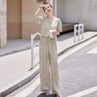 2024年夏季新中式阔腿裤套装女