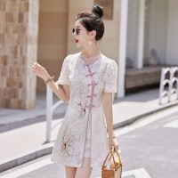 2024年夏季新中式蕾丝短款套装女夏