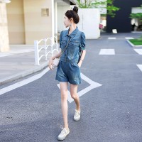 现货，牛仔套装女夏两件套薄款高端欧货短袖时尚休闲洋气全身新款