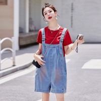 现货背带裤套装女2024夏季新款女装时尚减龄两件套裤子