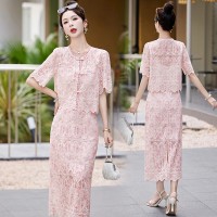 蕾丝半身裙小香风套装女夏短袖上衣两件套