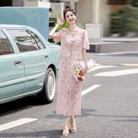 蕾丝半身裙小香风套装女夏短袖上衣两件套