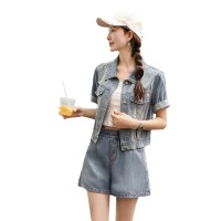 休闲减龄时髦薄款牛仔外套2024夏季新款女设计感好穿衬衫