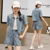 夏季高端短裤薄款牛仔套装女装2024新款高级感夏装搭配一整套时尚