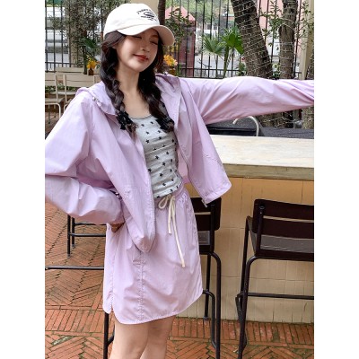 <!--现货2024年夏季新款休闲防晒两件套女装253A-->