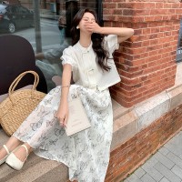 新中式短袖衬衫半身裙两件套155
