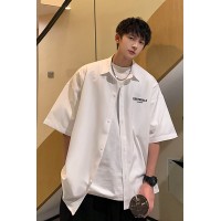 CH003夏季新款复古潮流衬衫时尚短袖休闲百搭痞帅青少年衬衫