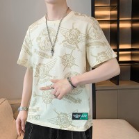 大码短袖t恤男士新款夏季纯棉休闲潮流上衣宽松潮流短袖T恤