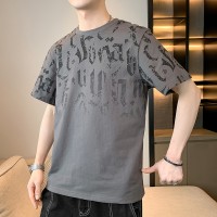 大码短袖t恤男士新款夏季纯棉休闲潮流上衣宽松潮流短袖T恤