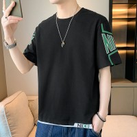 短袖t恤男士新款夏季纯棉休闲潮流上衣宽松潮流短袖T恤