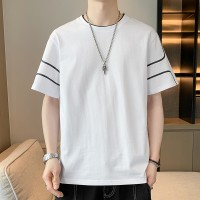 大码短袖t恤男士新款夏季纯棉休闲潮流上衣宽松潮流短袖T恤