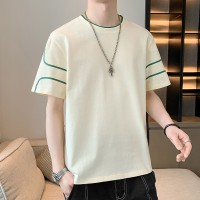 大码短袖t恤男士新款夏季纯棉休闲潮流上衣宽松潮流短袖T恤
