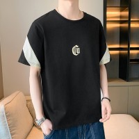 大码短袖t恤男士新款夏季纯棉休闲潮流上衣宽松潮流短袖T恤