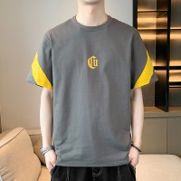 大码短袖t恤男士新款夏季纯棉休闲潮流上衣宽松潮流短袖T恤