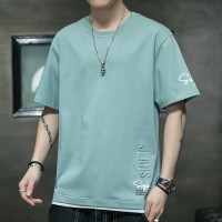 短袖T恤男潮流韩版夏季T恤简约时尚内搭宽松纯棉圆领T恤