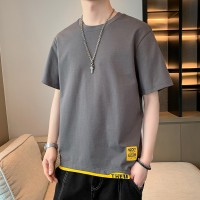 短袖T恤男夏季新款韩版T恤男士圆领简约宽松男装上衣