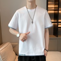 短袖T恤男夏季新款韩版T恤男士圆领简约宽松男装上衣