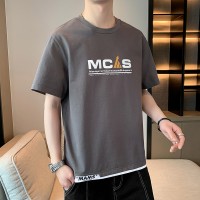 男士短袖T恤新款休闲夏季潮牌简约体恤夏装学生潮流宽松T恤