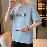 男士短袖T恤新款休闲夏季潮牌简约体恤夏装学生潮流宽松T恤
