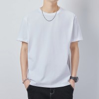 Q纯色新疆棉短袖t恤男圆领潮流夏季液氨长绒棉打底衫全棉半袖