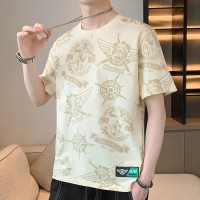 大码短袖t恤男士新款夏季纯棉休闲潮流上衣宽松潮流短袖T恤