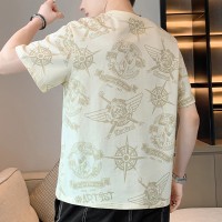 大码短袖t恤男士新款夏季纯棉休闲潮流上衣宽松潮流短袖T恤