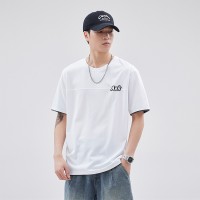 Q冰丝t恤男夏季薄款宽松速干上衣服男士潮牌字母休闲港风短袖