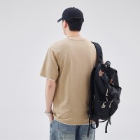 Q冰丝t恤男夏季薄款宽松速干上衣服男士潮牌字母休闲港风短袖