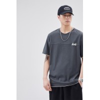 Q冰丝t恤男夏季薄款宽松速干上衣服男士潮牌字母休闲港风短袖