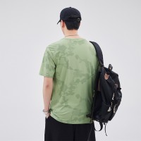 Q冰丝短袖t恤男美式夏季薄款宽松大码男士速干上衣半袖打底衫