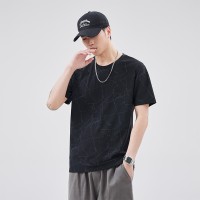 Q冰丝短袖T恤男夏季ins潮牌网眼速干衣服宽松大码凉感休闲上