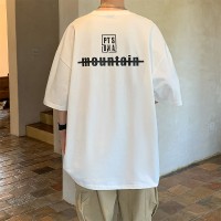 Q2024夏季重磅短袖t恤男240G潮宽松情侣夏季运动休闲落肩款T