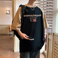 Q2024夏季重磅短袖t恤男240G潮宽松情侣夏季运动休闲落肩款T
