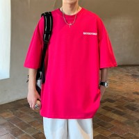 Q2024夏季重磅短袖t恤男240G潮宽松情侣夏季运动休闲落肩款T