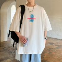 Q2024夏季重磅短袖t恤男240G潮宽松情侣夏季运动休闲落肩款T