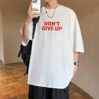 Q2024夏季重磅短袖t恤男240G潮宽松情侣夏季运动休闲落肩款T