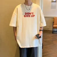 Q2024夏季重磅短袖t恤男240G潮宽松情侣夏季运动休闲落肩款T