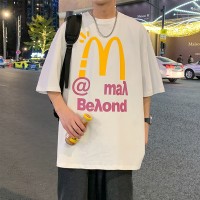 Q2024夏季重磅短袖t恤男240G潮宽松情侣夏季运动休闲落肩款T