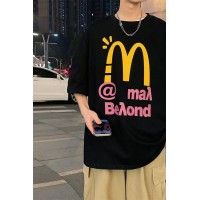Q2024夏季重磅短袖t恤男240G潮宽松情侣夏季运动休闲落肩款T
