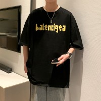 Q2024夏季重磅短袖t恤男240G潮宽松情侣夏季运动休闲落肩款T