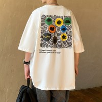 Q2024夏季重磅短袖t恤男240G潮宽松情侣夏季运动休闲落肩款T