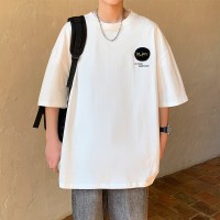 Q2024夏季重磅短袖t恤男240G潮宽松情侣夏季运动休闲落肩款T