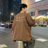 Q2024夏季重磅短袖t恤男240G潮宽松情侣夏季运动休闲落肩款T