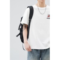 Q2024夏季短袖t恤男冰感潮流宽松情侣夏季运动休闲拼接T恤上