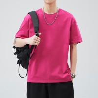Q2024夏季短袖t恤男冰感潮流宽松情侣夏季运动休闲拼接T恤上