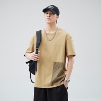 Q2024夏季简约短袖t恤男冰感宽松情侣夏季运动休闲内搭T恤上