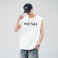 Q2024新款夏季无袖t恤男日系潮流宽松情侣休闲冰感T恤运动上