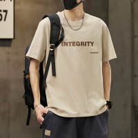 Q日系短袖T恤男潮牌2024夏季宽松衣服男士个性体恤复古潮流男